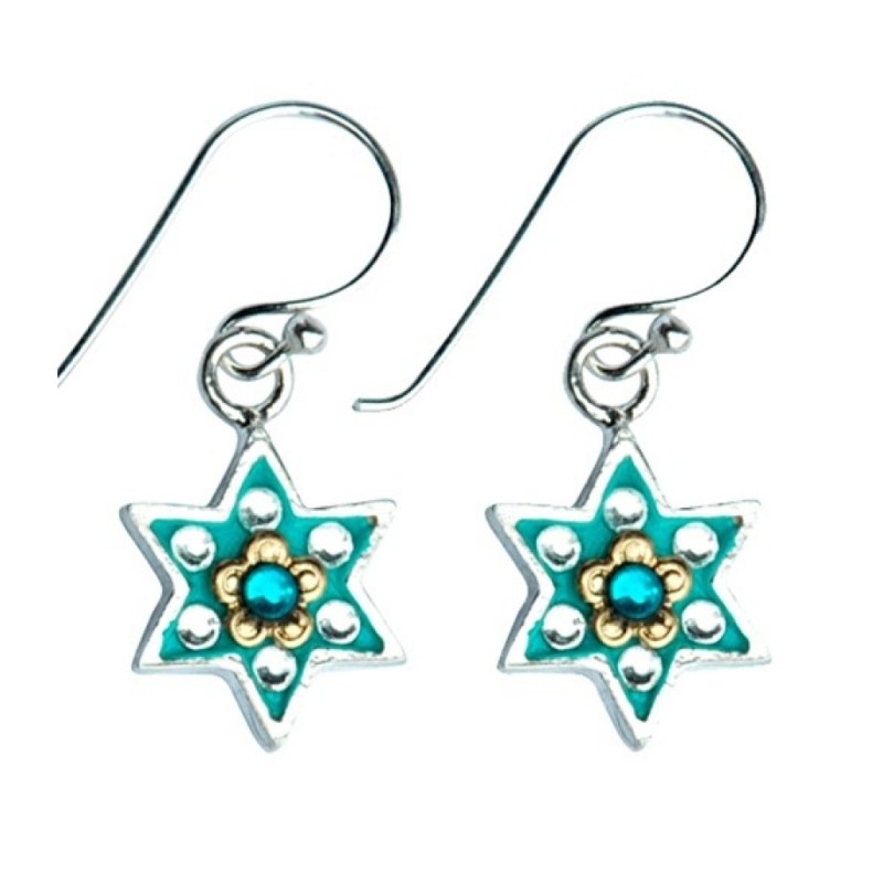 Flowers Star of David Jewish earrings | Earrings