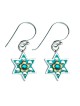 Fleurs Étoile de David Boucles d’oreilles juives | Boucles d'oreilles