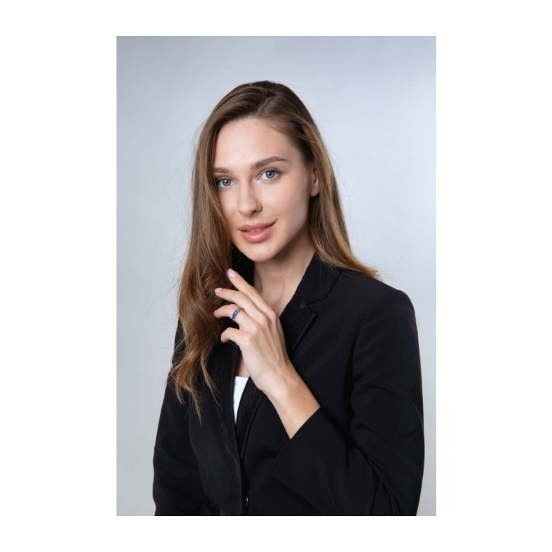 Bague en argent sterling avec pierre d'Eilat et deux entrecroisés... | Anneaux juifs