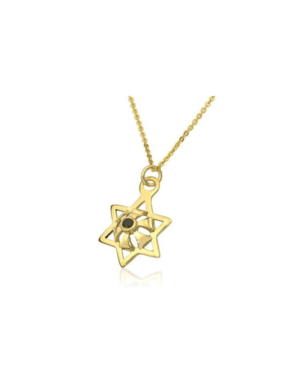 9k Gold Kabbalah Pendant Star of Plenty with B... | Necklaces by HaAri