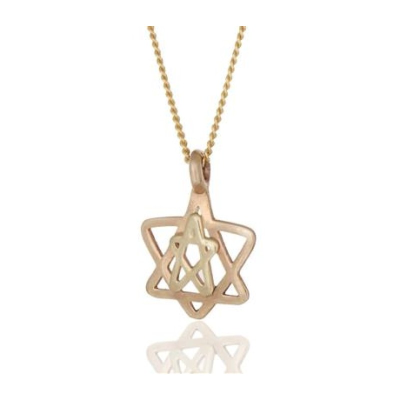 9k Gold Kabbalah Pendant David and Solomon By ... | Necklaces by HaAri
