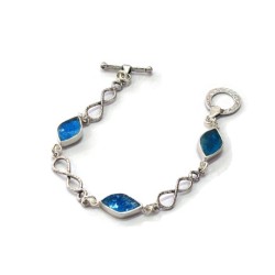 Michal Kirat Bracelet en argent sterling avec... | Bracelets en verre romain