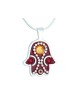 Burgundy Hamsa Jewelry by Ester Shahaf | Hamsa Necklace
