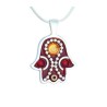 Burgundy Hamsa Jewelry by Ester Shahaf | Hamsa Necklace
