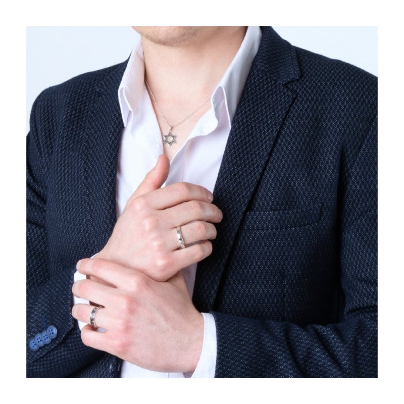 Bague en argent sterling avec pierre blanche Ani Ledodi en... | Anneaux juifs