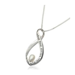 Sterling Silver Kabbalah Pendant with Pearl by... | Necklaces by HaAri