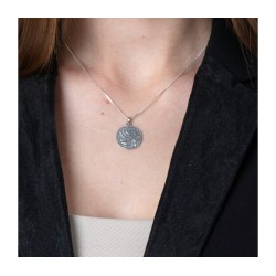 Sterling Silver Pendant Necklace Ancient Coin Meno... | Jewish Pendant