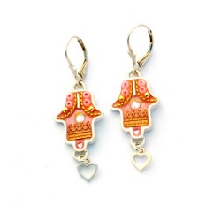 Hamsa Oriental design Earrings by Ester Shahaf | Earrings