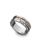 HaAri Kabbale Argent et Or 3 Bande Spinner Ring E... | Anneaux juifs