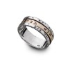 HaAri Kabbalah Silver and Gold 3 Band Spinner Ring E... | Jewish Rings