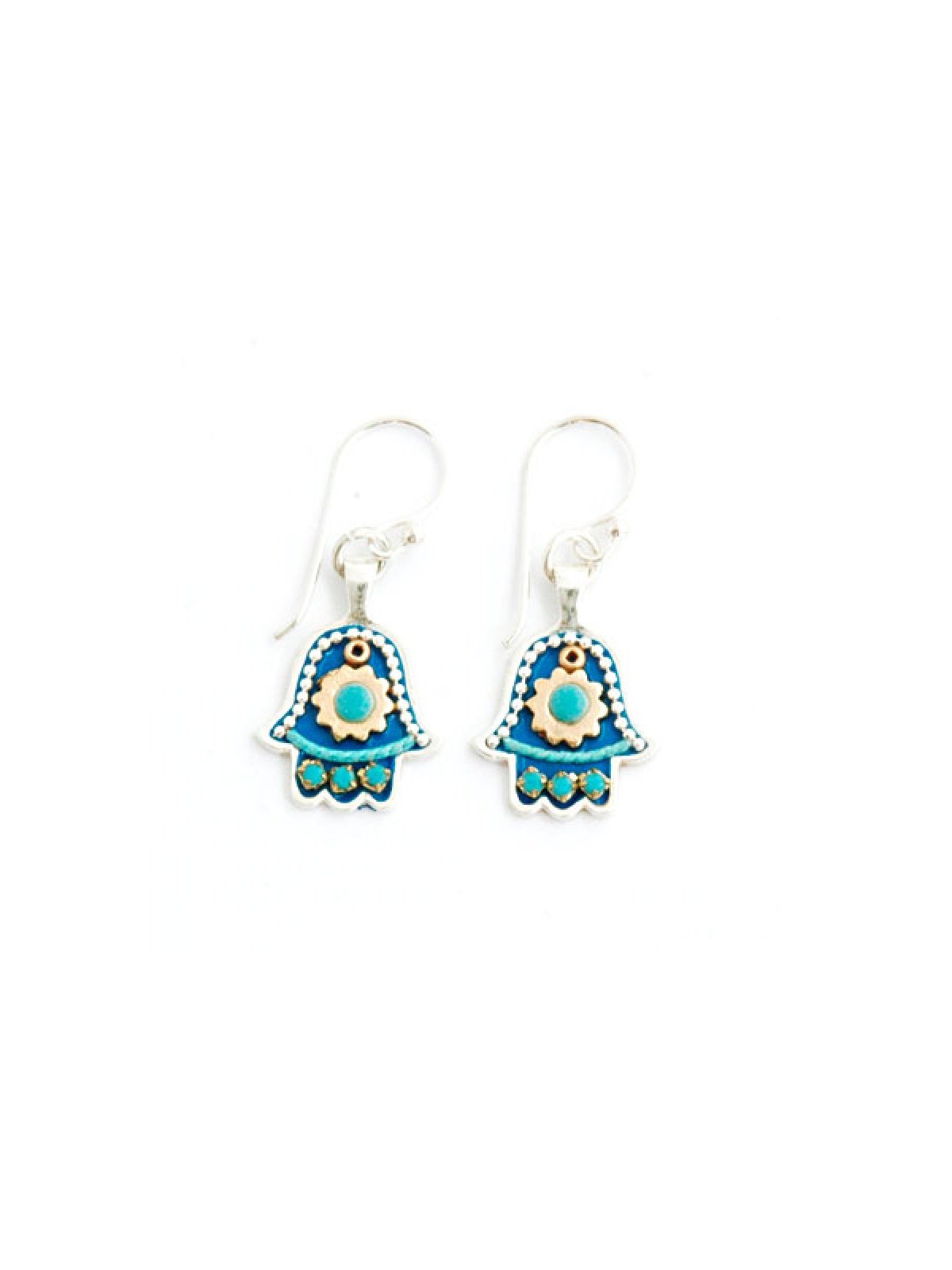 Blue Hamsa Earrings by Ester Shahaf | Earrings