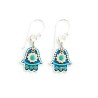 Blue Hamsa Earrings by Ester Shahaf | Earrings