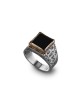 Haari Argent et Or Guérison Kabbale Bague Onyx... | Bijoux Kabbale