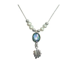 Michal Kirat Freshwater Pearls on Silver Ch... | Roman Glass Necklaces