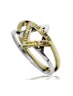 HaAri Gold and Silver Double Star of David Ring with... | Jewish Rings
