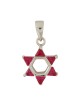 Rhodium Plated Red Stone Star of David Pe... | Jewish Gift from Israel