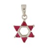 Rhodium Plated Red Stone Star of David Pe... | Jewish Gift from Israel