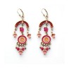 Pink Red Oriental Earrings by Ester Shahaf | Earrings by Esther Shahaf