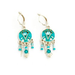 Blue Bead Oriental Earrings by Ester Sh... | Earrings by Esther Shahaf