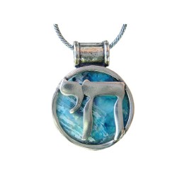 Michal Kirat Sterling Silver Necklace with ... | Roman Glass Necklaces