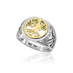 Ha%92Ari Woman of Valor Silver Ring with Gold Tree o... | Jewish Rings