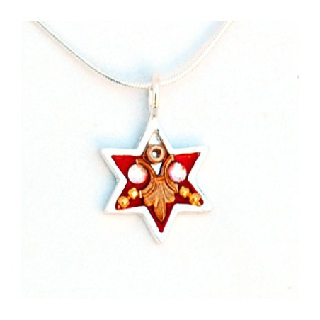Collier étoile de David en rouge par Ester... | Colliers par Esther Shahaf