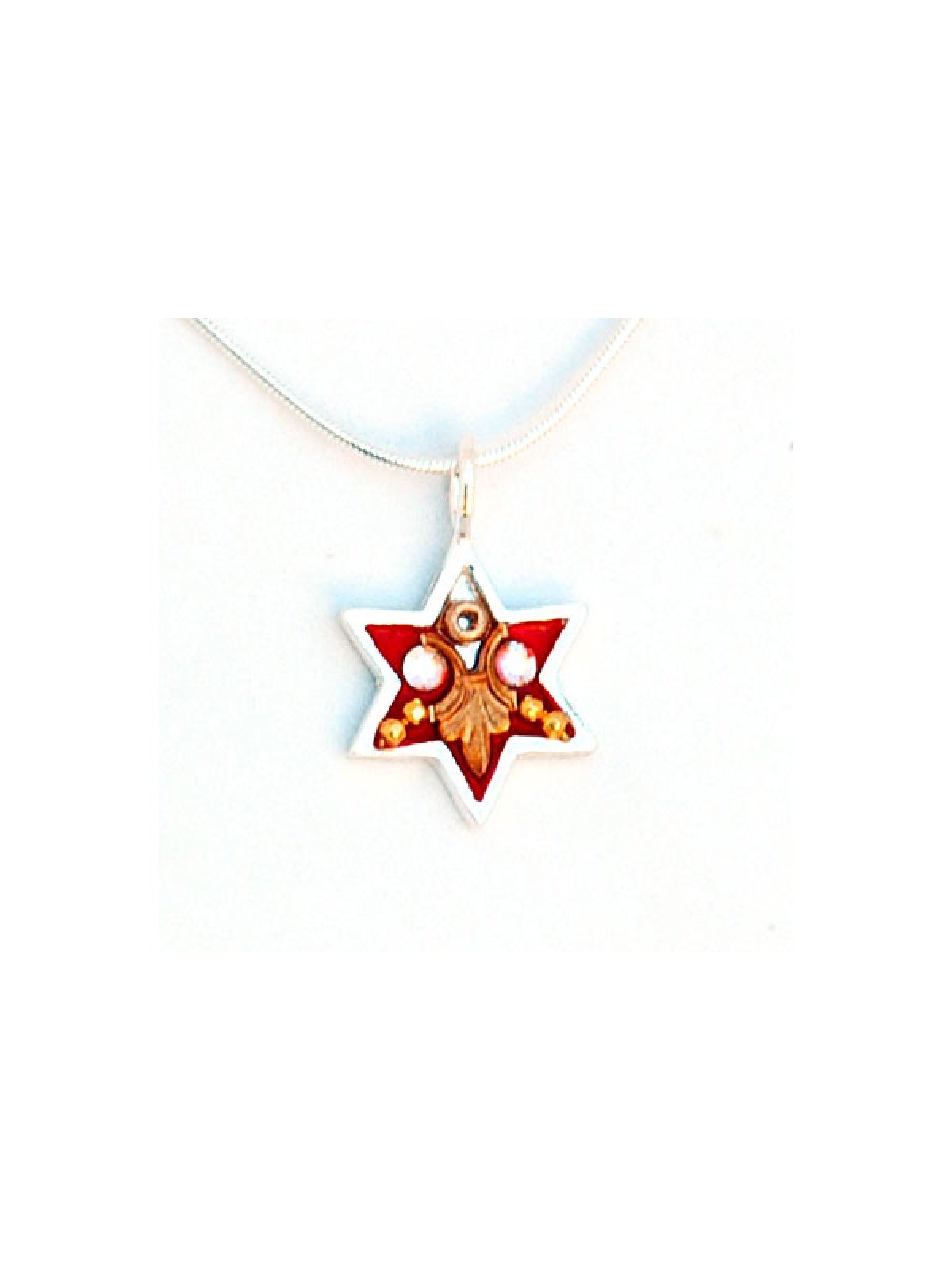 Collier étoile de David en rouge par Ester... | Colliers par Esther Shahaf