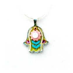 Flower Hamsa Necklace by Ester Shahaf | Hamsa Necklace