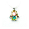 Flower Hamsa Necklace by Ester Shahaf | Hamsa Necklace
