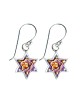 Silver Star of David Earrings in Purple by Ester Shahaf | Earrings