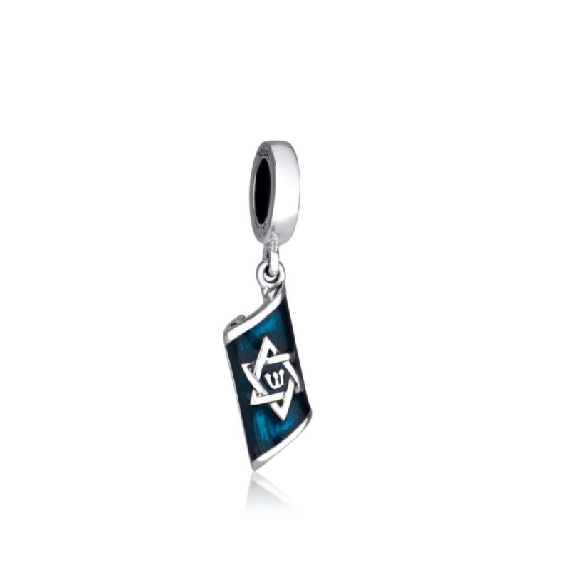 Sterling Silver Mezuzah Style Charm | Judaica Charms