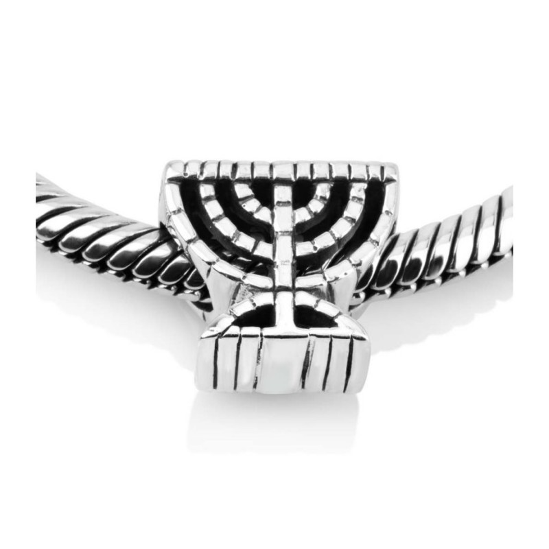 Sterling Temple Menorah Charm | Judaica Charms