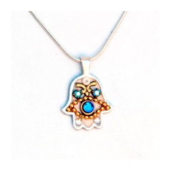 Evil Eye Hamsa Pendant by Ester Shahaf | Hamsa Necklace
