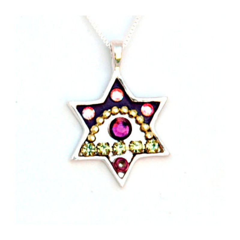 Black Violet Star of David Pendant by ... | Necklaces by Esther Shahaf
