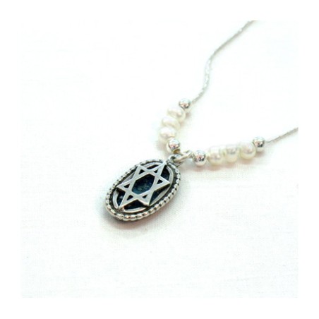 Collier étoile de David en argent Michal Kirat... | Colliers en verre romain