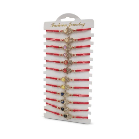 Good Luck Red Cord Bracelets Decorative Gold Hamsa... | Bracelet Packs