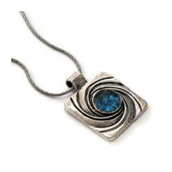 Michal Kirat Roman Glass Silver Necklace wi... | Roman Glass Necklaces