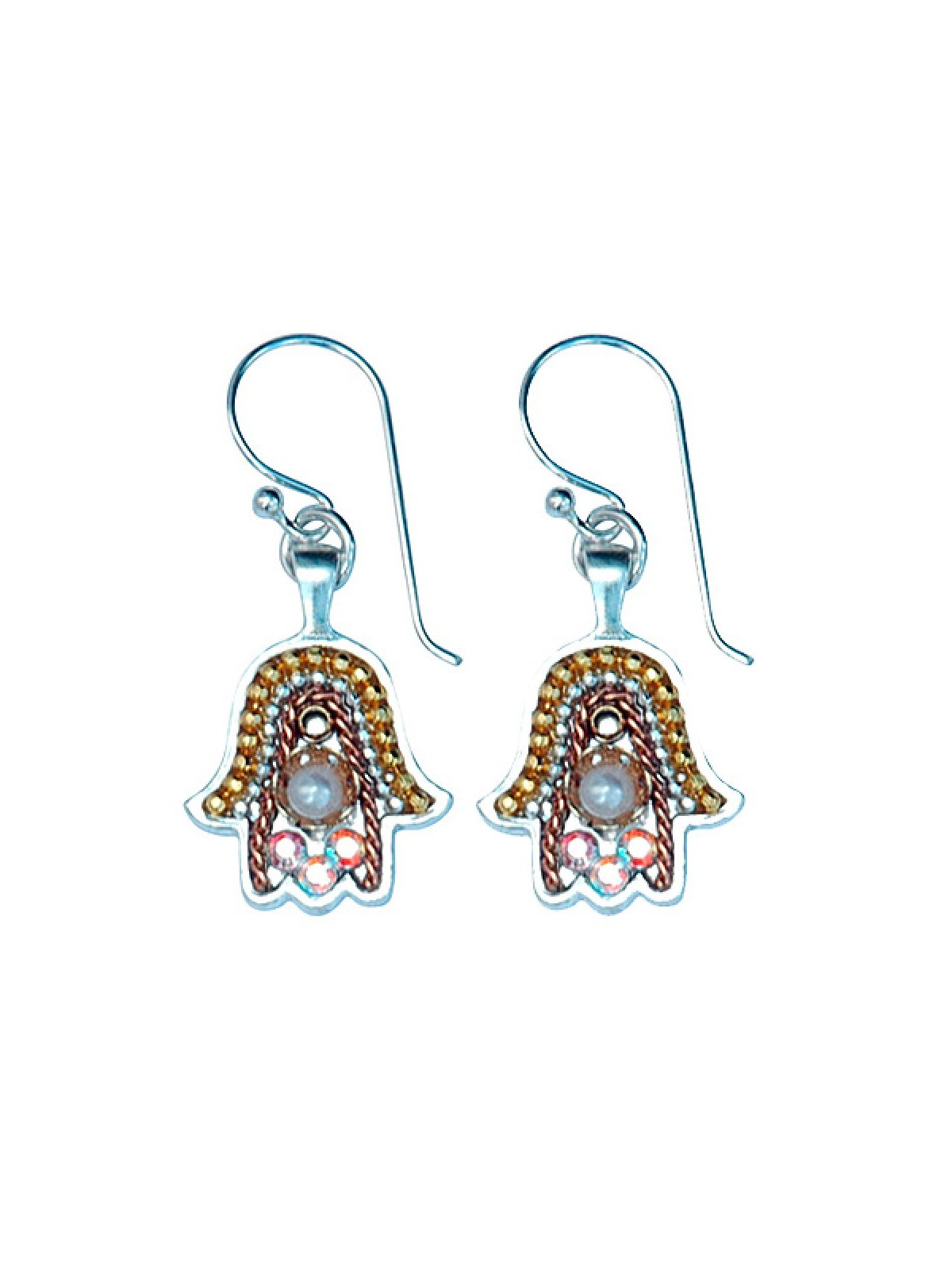 Silver Hamsa Earrings by Ester Shahaf | Earrings