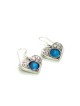 Michal Kirat Boucles d'oreilles en argent sterling en forme de cœur... | Boucles d'oreilles en verre romain