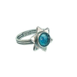 Michal Kirat Sterling Silver Ring Small Roman Glass ... | Jewish Rings