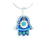 Blue Hamsa Pendant by Ester Shahaf | Hamsa Necklace