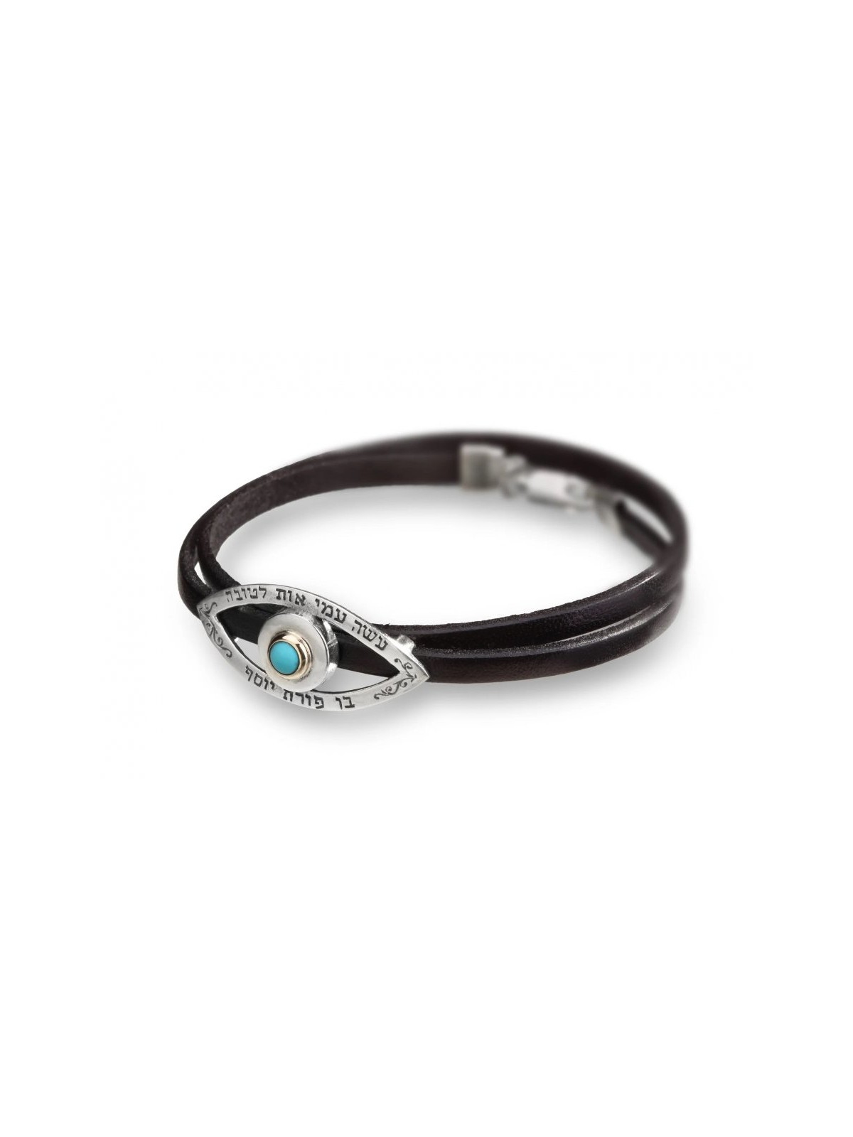 HaAri Leather Wrap Kabbalah Bracelet with Turq... | Bracelets by HaAri