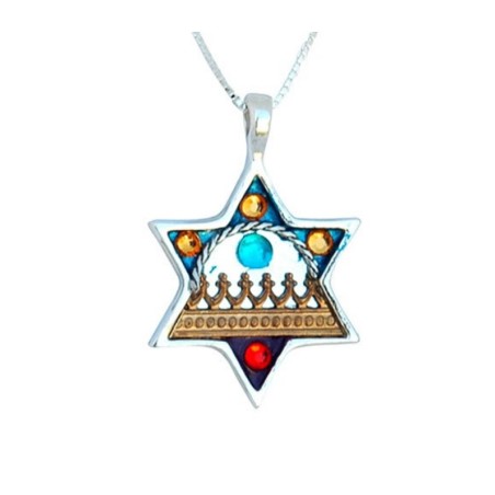 Star of David Necklace Against the Evi... | Necklaces by Esther Shahaf