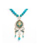 Silver Turquoise Beaded Necklace by Es... | Necklaces by Esther Shahaf