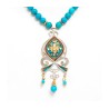 Silver Turquoise Beaded Necklace by Es... | Necklaces by Esther Shahaf