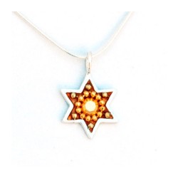 Collier étoile de David avec accents dorés... | Colliers par Esther Shahaf
