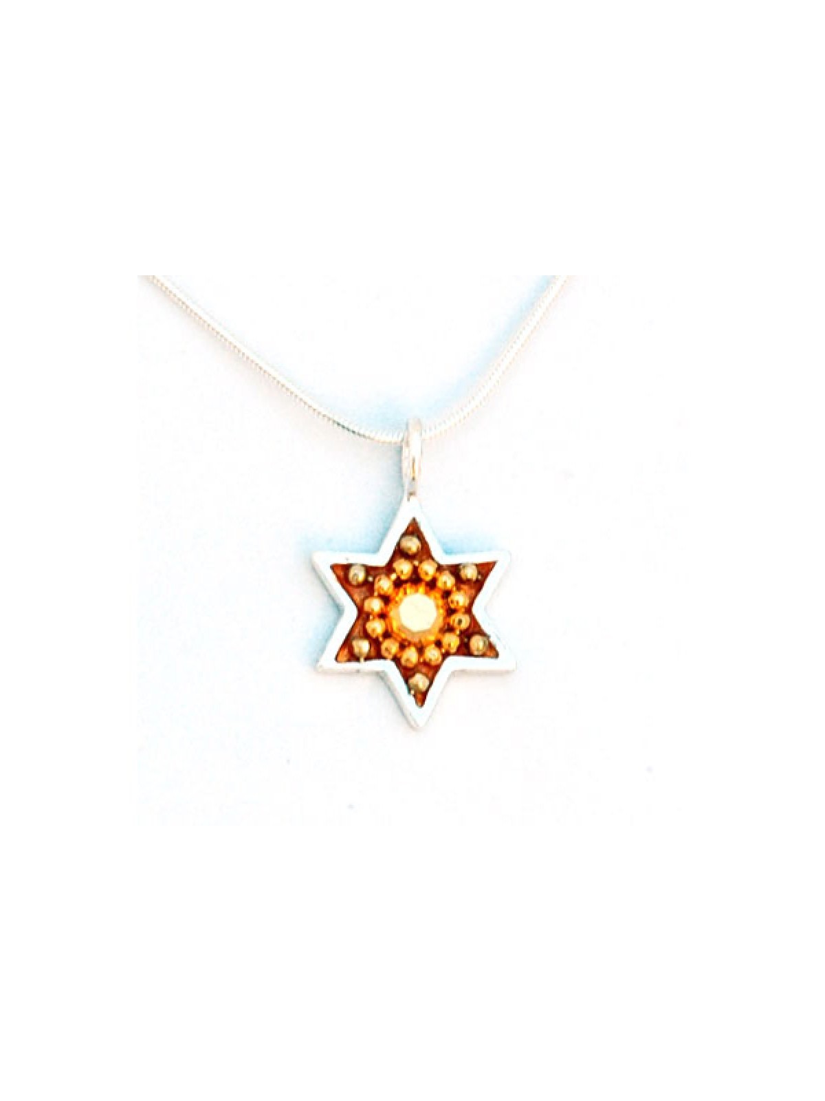 Collier étoile de David avec accents dorés... | Colliers par Esther Shahaf