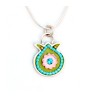 Pomegranate Necklace in Green and Pink by Ester Sh... | Jewish Pendant