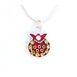 Pomenagrate Necklace Pink by Ester Shahaf | Jewish Pendant