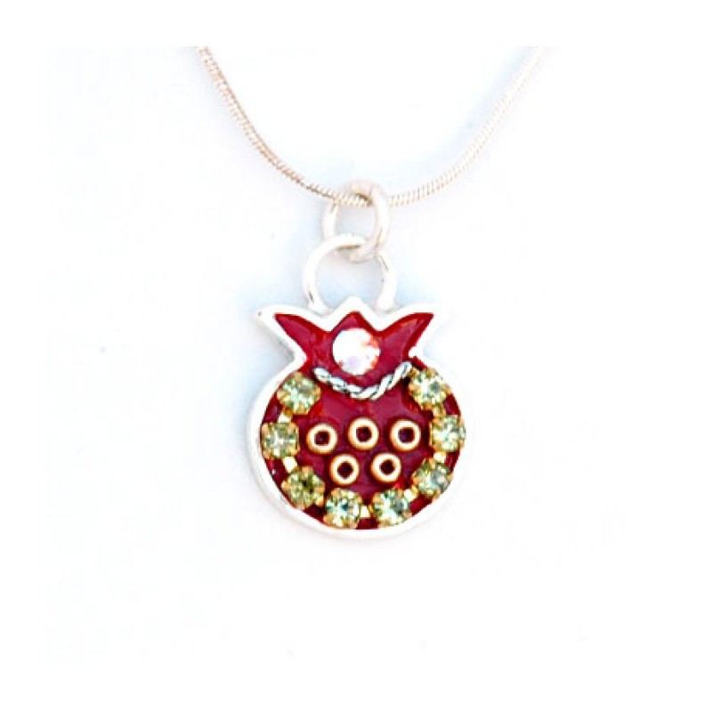 Pomenagrate Necklace Pink by Ester Shahaf | Jewish Pendant